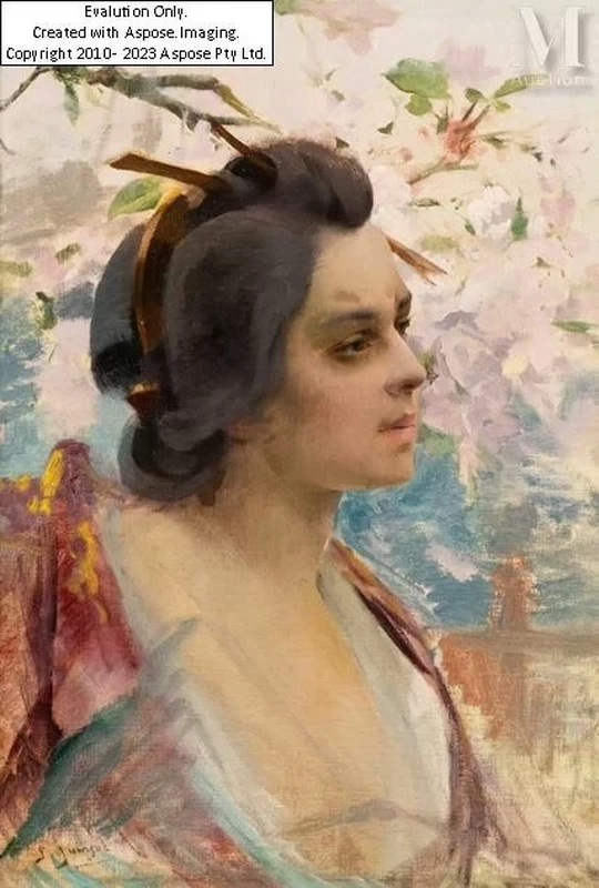 François Paul Auguste Quinsac - Ramo di ciliegio giapponese